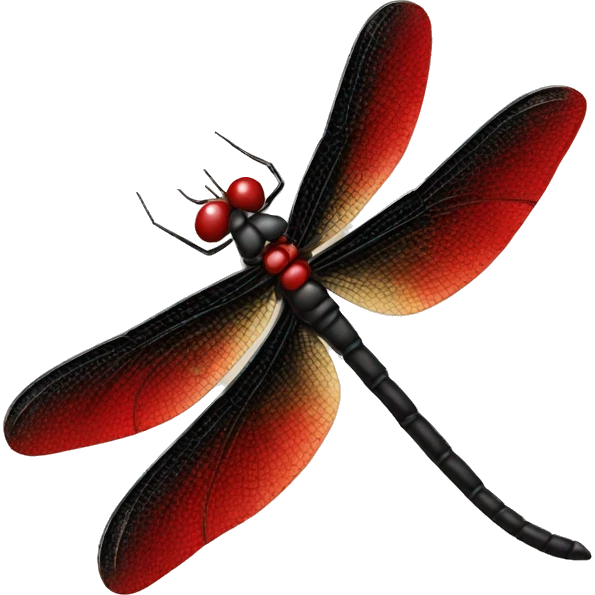 red and black dragonfly emoji
