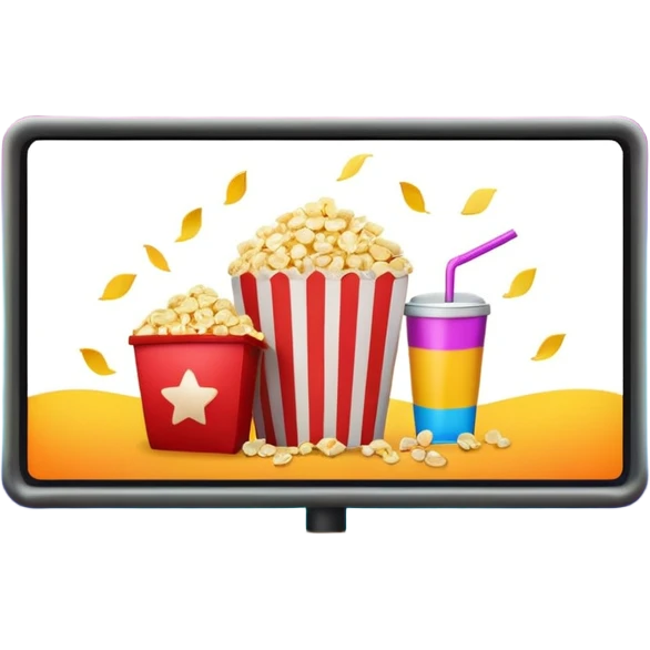 big screen with a movie emoji