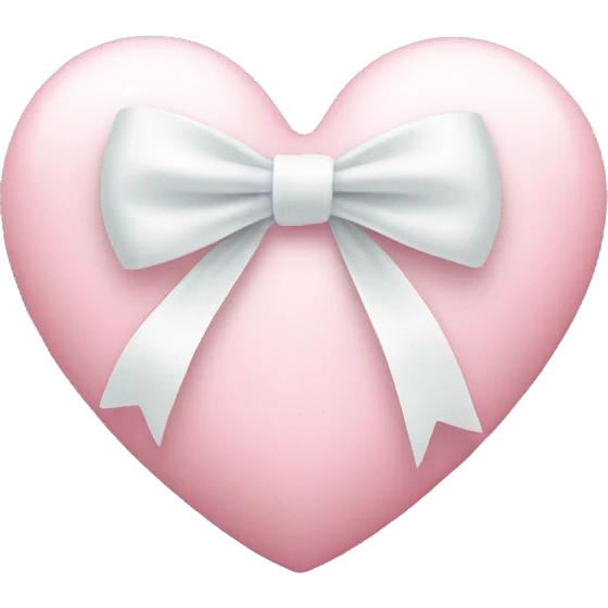 Pastel pink heart with white bow emoji