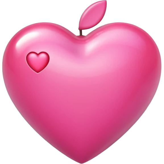 Apple-style 3D emoji of a shiny pink  heart, smooth and glossy surface, simple and elegant design, no background. emoji