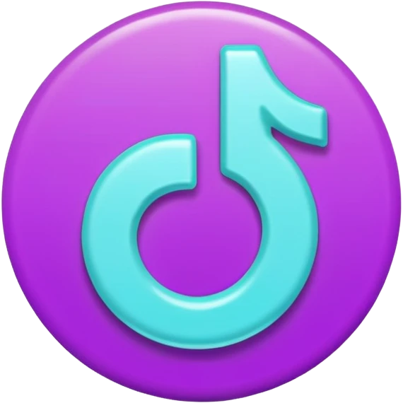 Purple and Cian Symbol of TikTok app emoji