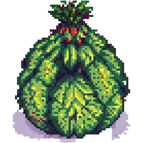 oversized furry vegetable, humorous and lighthearted, abstract, pixel art style emoji