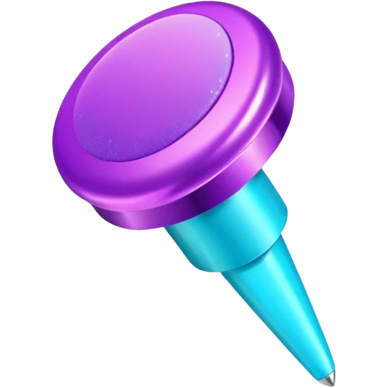 glitter purple and cian pin office emoji