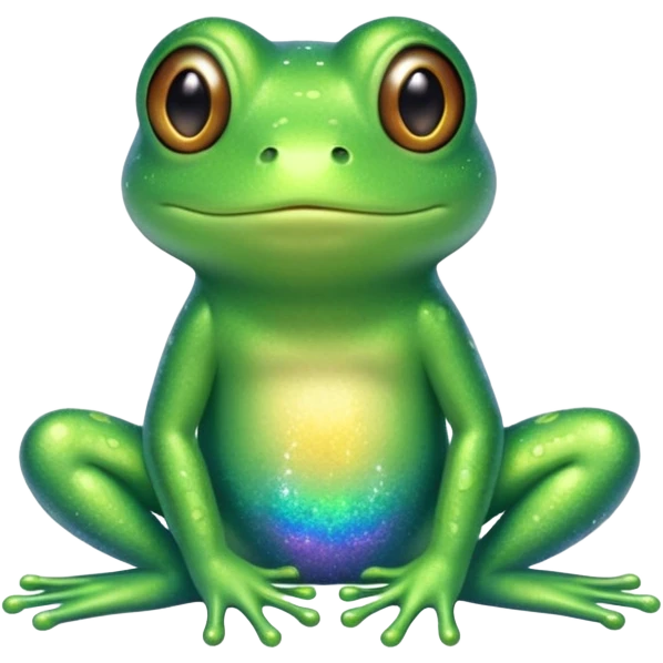 Glitter Green Frog cute emoji