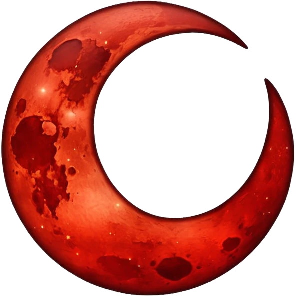 glitter red blood moon crescente emoji