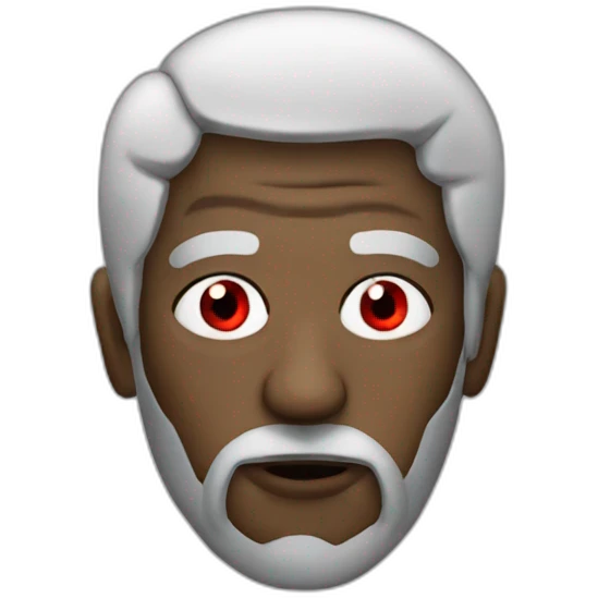 Homeless man with red eye whites smoking emoji
