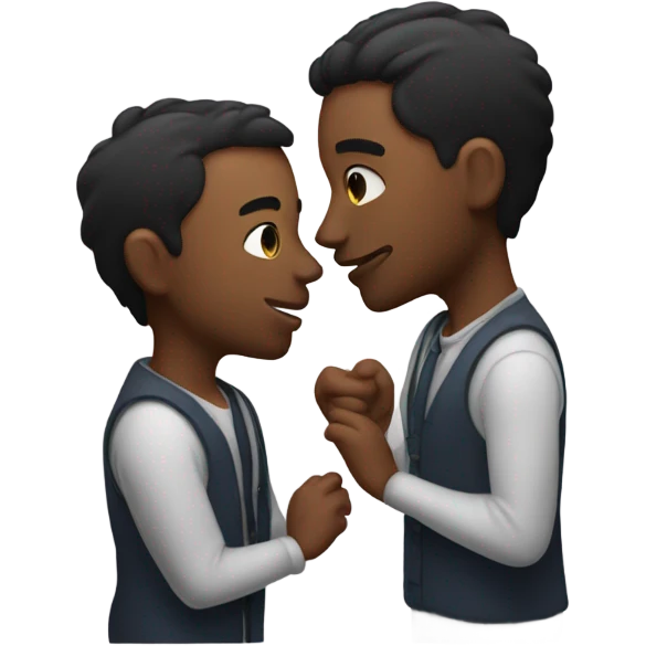 men physically kissing emoji