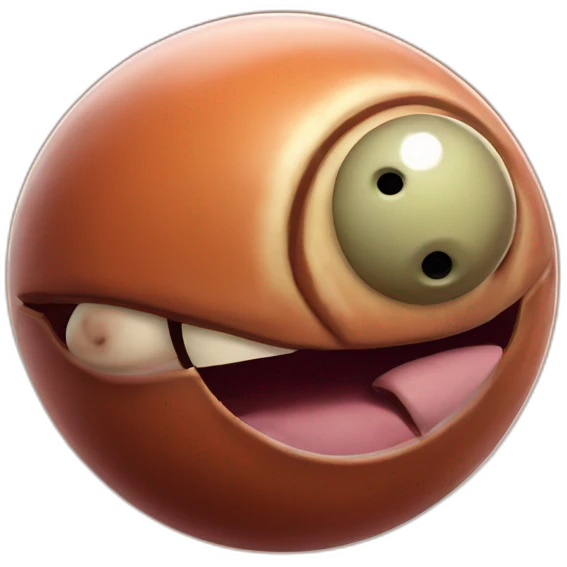 planet Mars with a cartoon grimacing snail face emoji