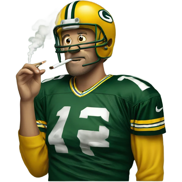 Packers fan smoking cigarette emoji