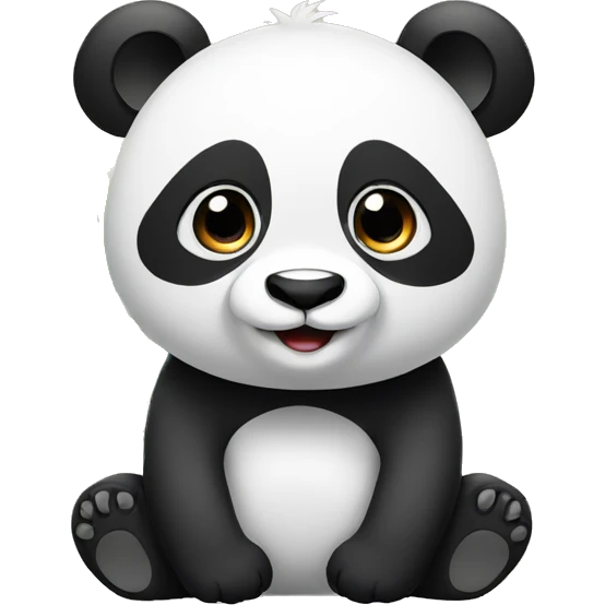 Panda with adorable eyes and playing in the jungle  emoji