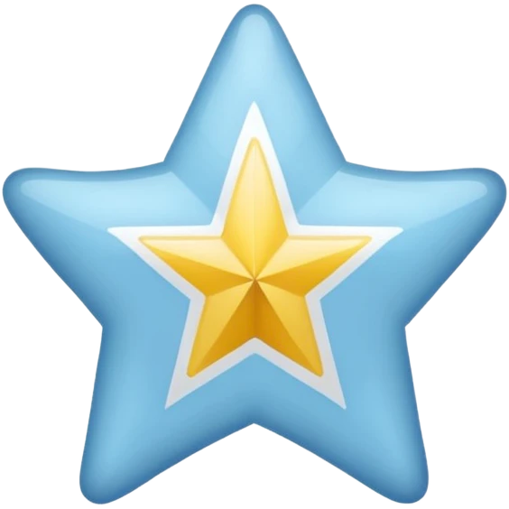 Bandera celeste  con una estrella 💫 y franjas blancas emoji