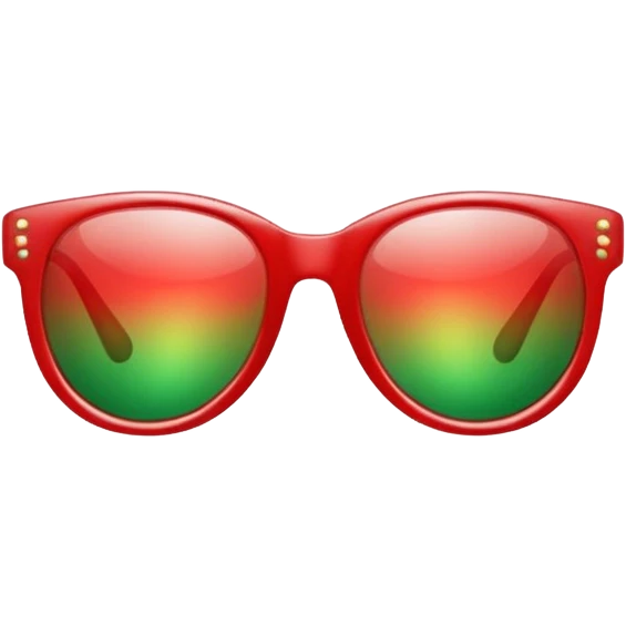 glitter red and green glasses vertically emoji