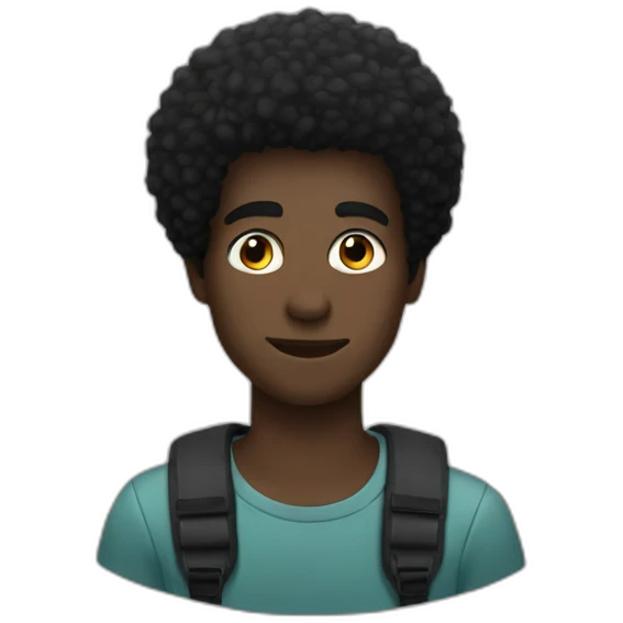 Jeunes homme noire Afro airs pods  emoji