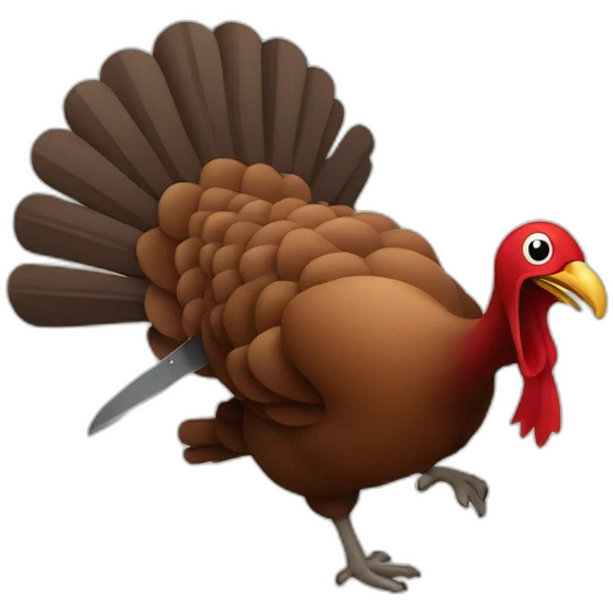 turkey running away from a knife emoji
