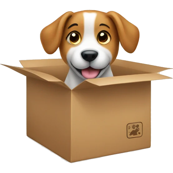 Dog playing box emoji