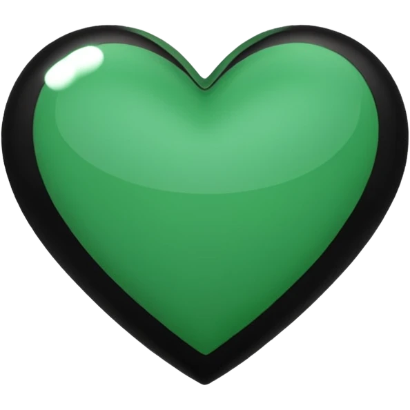 Green and black heart emoji