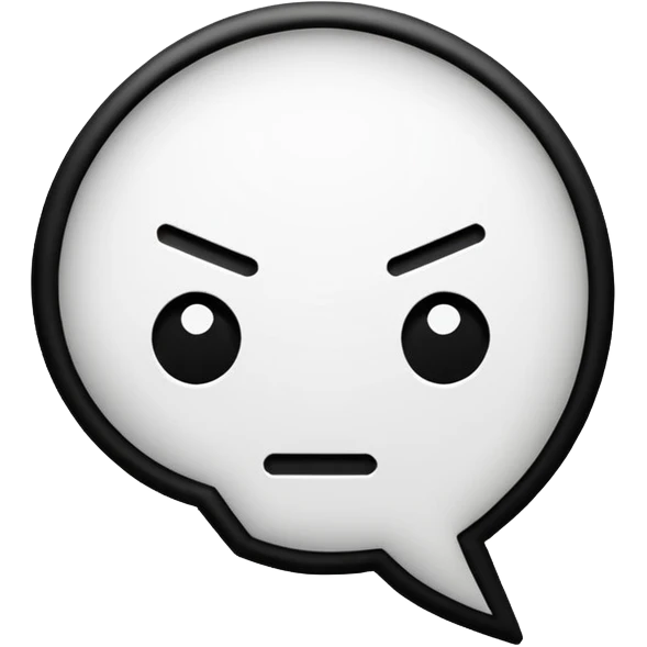 Thought speech bubble black and white minimalism cyber punk design emoji