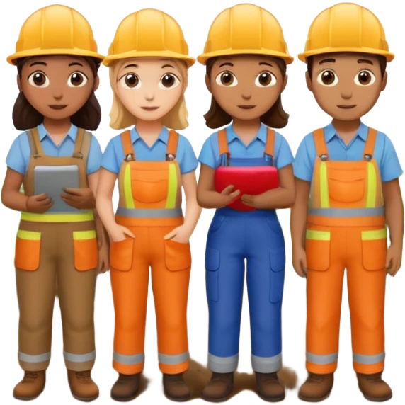 Make a photo of 5 project managers, specificly 3 girls and 2 boys, that are making project for improvment of the vineyard emoji