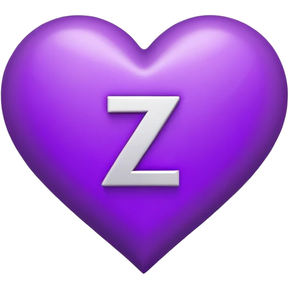 “Z” letter inside a Purple Heart emoji