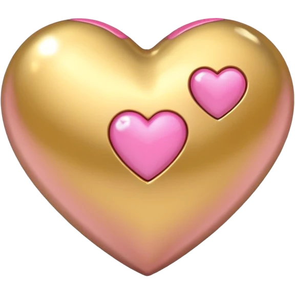 gold heart with one mini pink heart inside of it  emoji