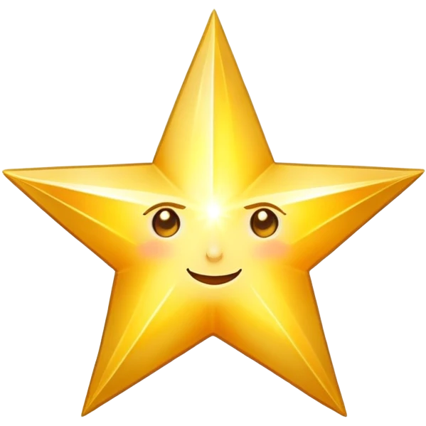 Bright shining golden star with rays of light emoji
