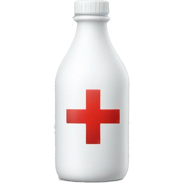 white bottle with red cross emoji