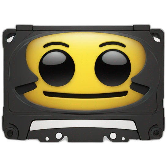 Smiling vhs tape emoji