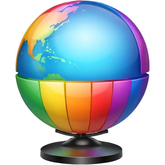 Tv globo logo with rainbow line and a ball emoji