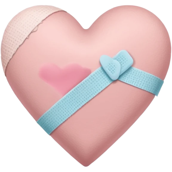 A minimalist pastel illustration of a heart with a small bandage, inspired by the ❤️‍🩹 emoji. Soft pastel colors — dusty pink emoji