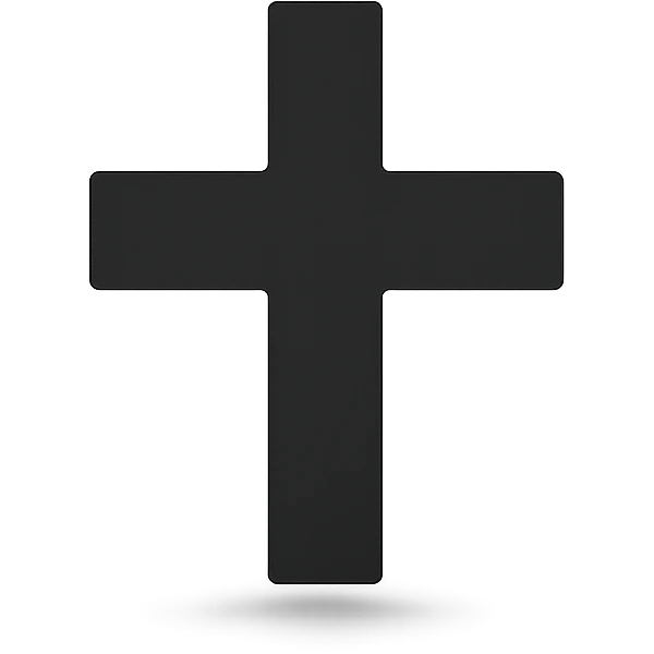 cross with a shadow emoji