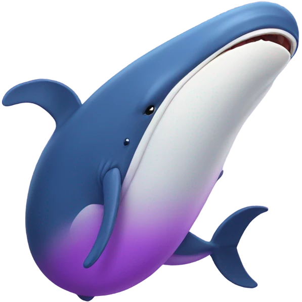 Blue whale purple, open mouth emoji