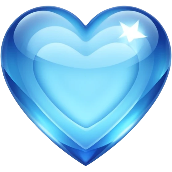 Blue crystal heart glowing emoji