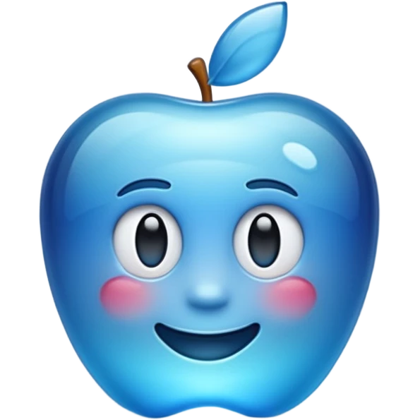 Make a standard set of emoji (all) in the style of glass from Apple, volumetric with a 3D effect and a transparency effect, and a small one with a blue gradient or light blue emoji