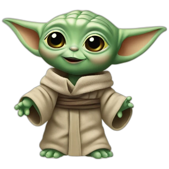 Baby yoda wave hello  emoji