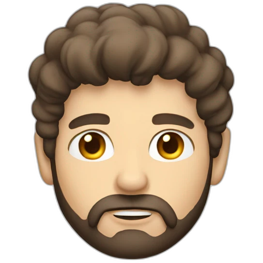 A Man with brown hair, a Beard and a Cloud in front of his face emoji