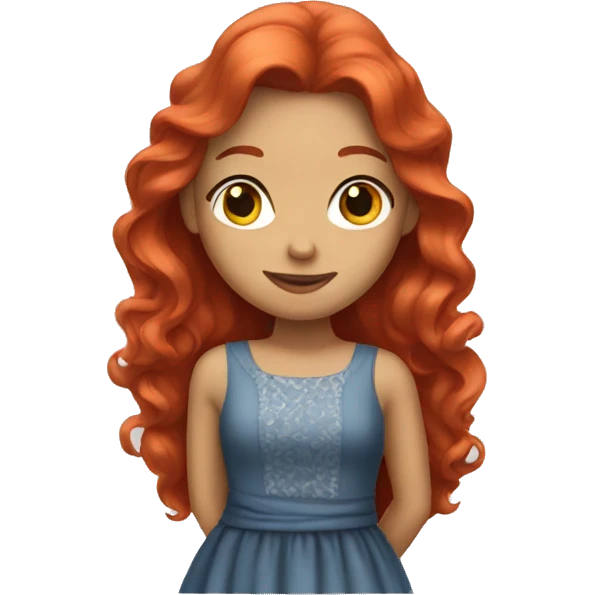 Red haired girl in dress emoji