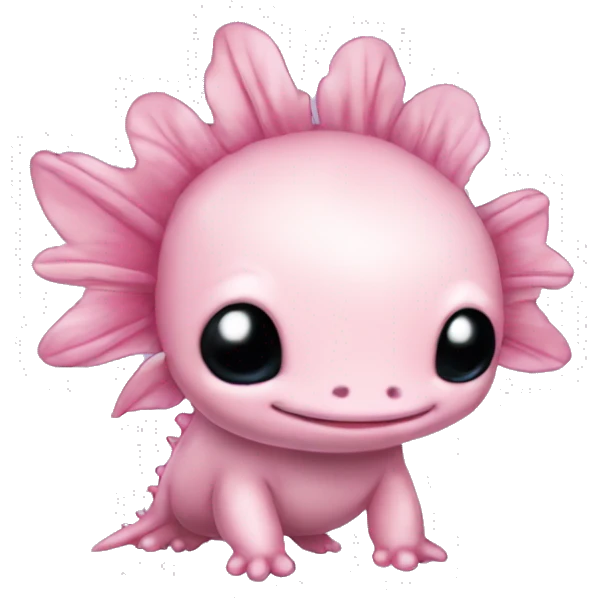 aesthetic pink cute axolotl stitch chibi high detailed emoji