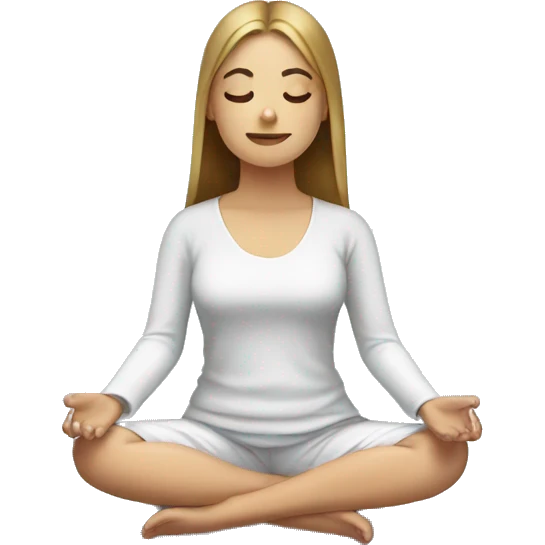 European girl meditating emoji
