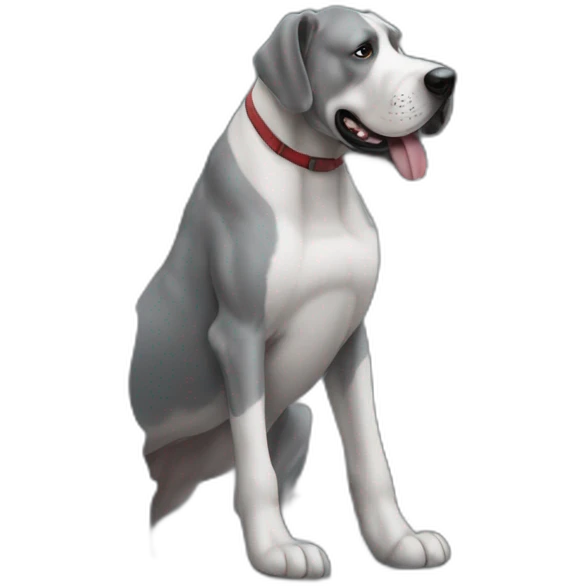 Biggest sized car with a biggest sized Grey GREAT DANE that’s the size of Mount Everest dog in the window emoji