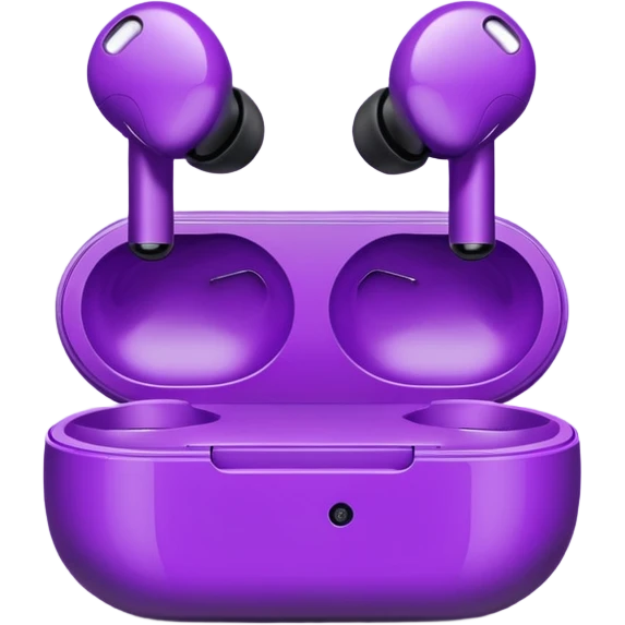 Purple wireless earbuds emoji