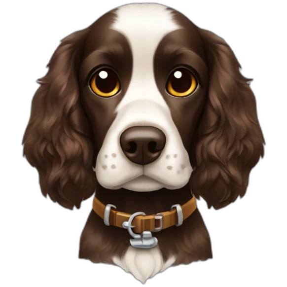 dark brown cocker spaniel as pilot emoji