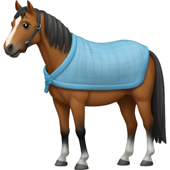Horse with stable blanket emoji