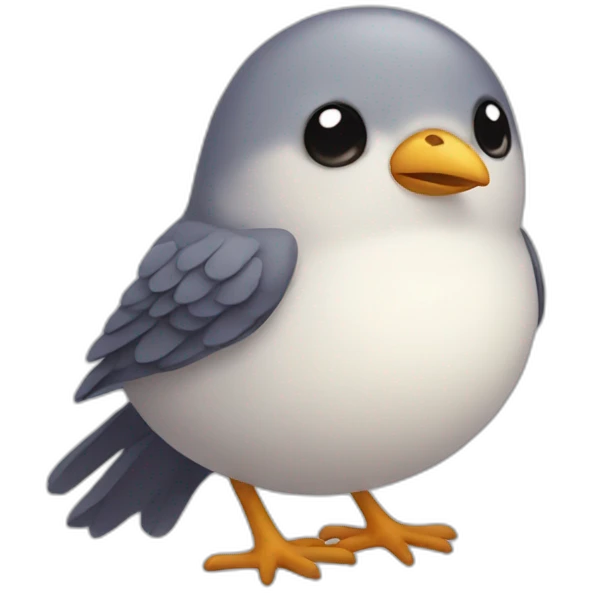 Round cute bird emoji