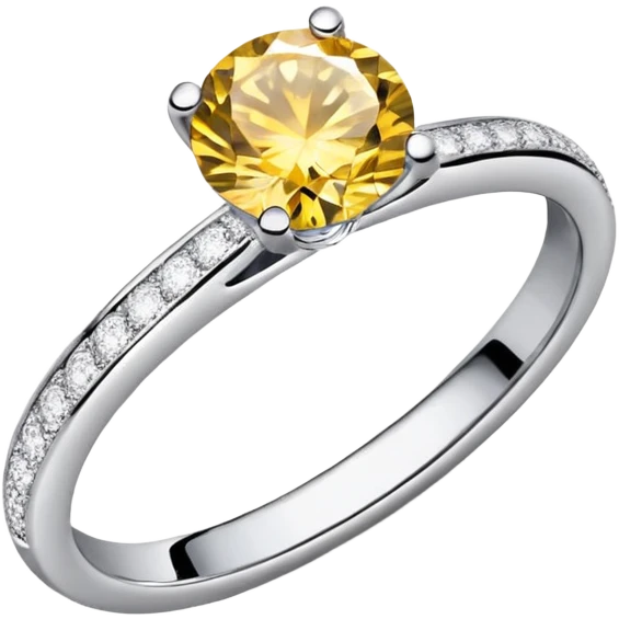 Ring round engagement ring pave  emoji