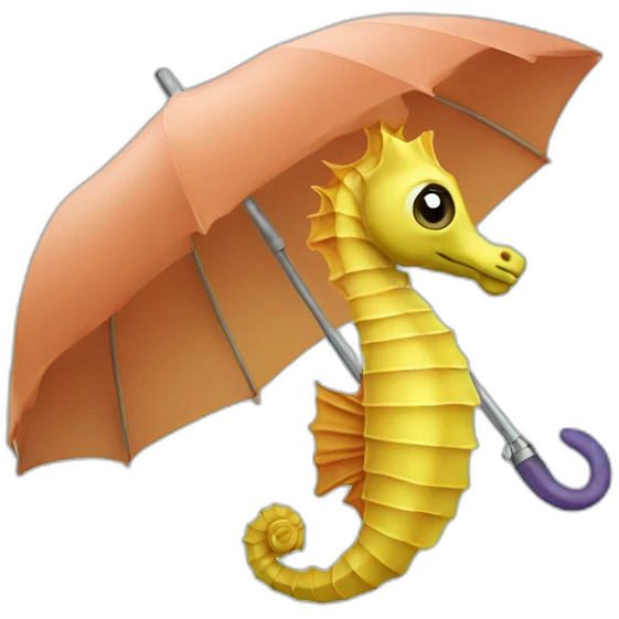 seahorse under an umbrella emoji