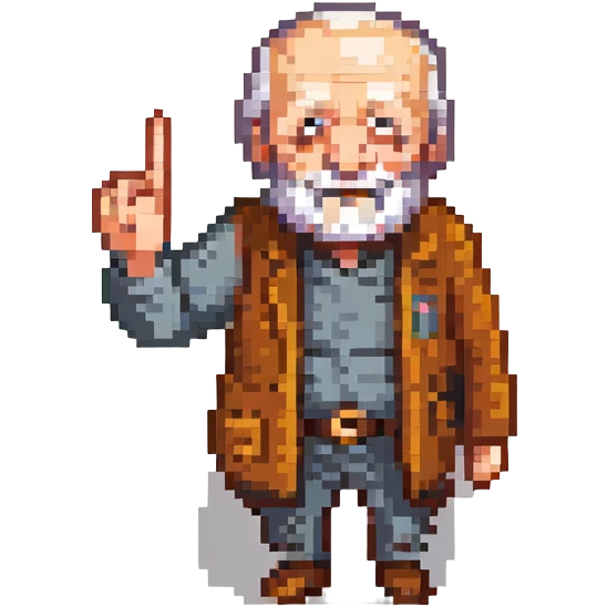 an old man giving the middle finger emoji