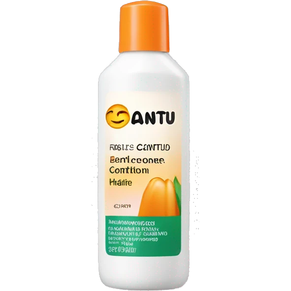 narrow bottle of hair conditioner with a label that says cantu emoji