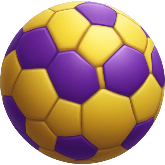 soccer ball in yellow and purple emoji