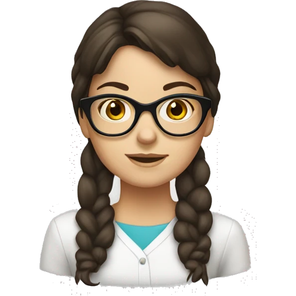 brunette girl with glasses clean gir emoji