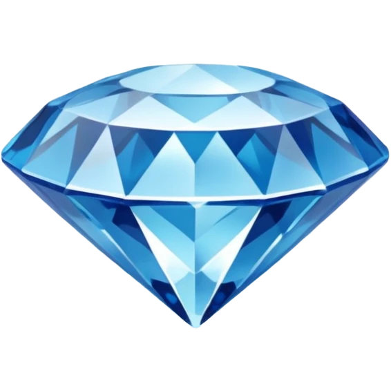 Blue crystalic diamond on the surface of the water emoji